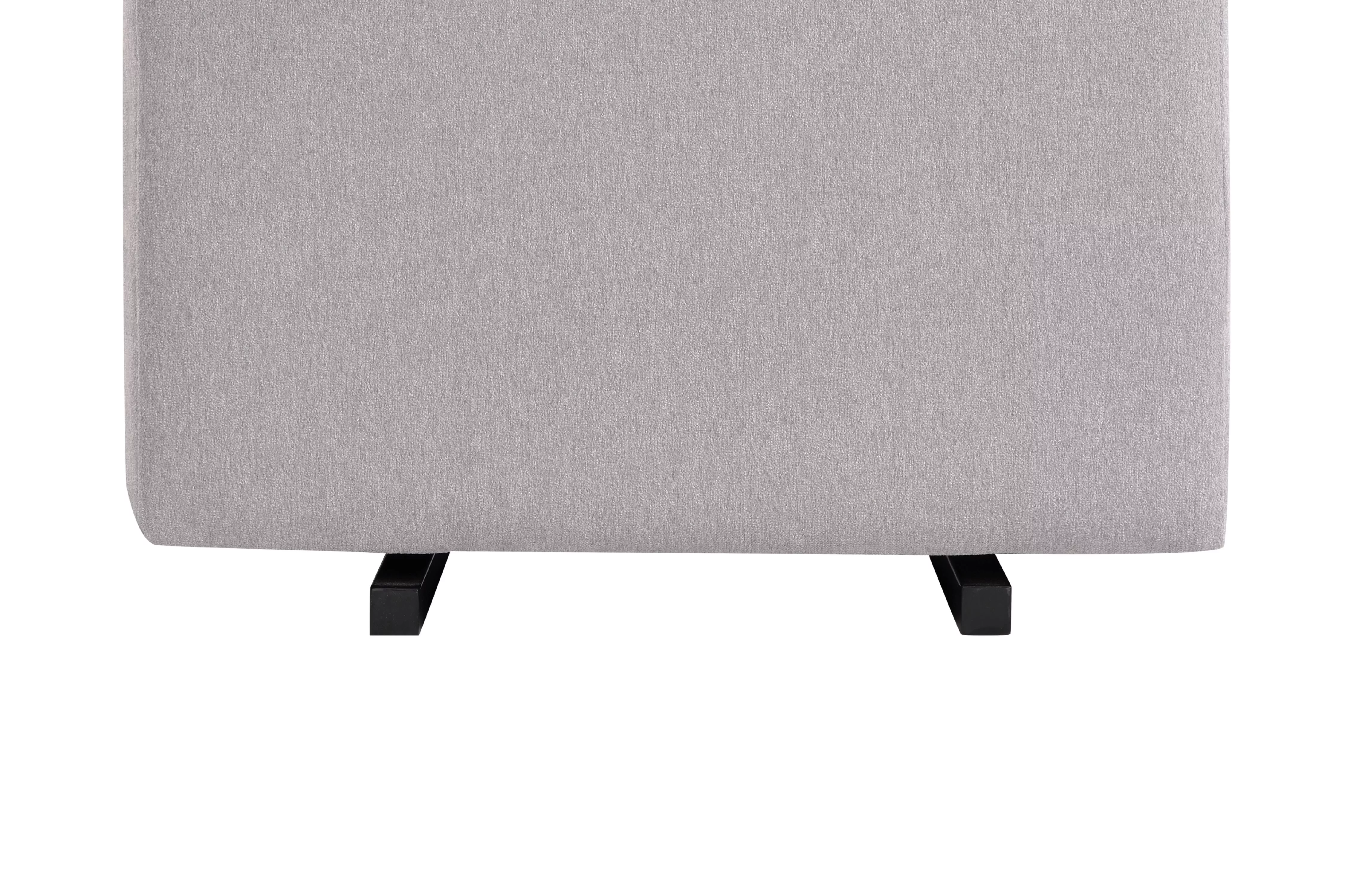 Davinci Universal Gliding Ottoman in Grey Finish with Cream Piping