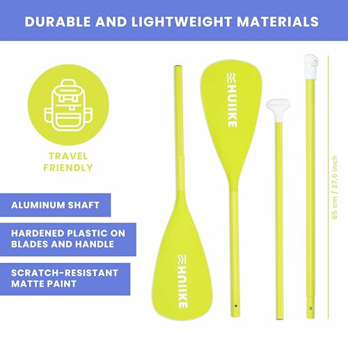 Paddle Board Paddle 2-in-1 Aluminum Sup Paddleboard Oar & Kayak Detachable 4 Piece | Double Sided Sup Oar Adjustable for Stand Up Board | Packable Paddleboard Ore & Kayak for Paddleboarding