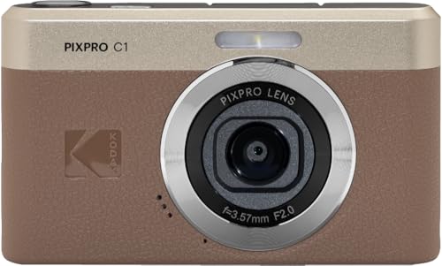 KODAK PIXPRO C1 Friendly Zoom Digital Camera - 13MP Compact Point and Shoot with 2.8” 180° Tilt LCD Flip Screen, Retro Vintage Design with 4X Zoom and 1080P Full HD Video for Travel, Vlogging, Black