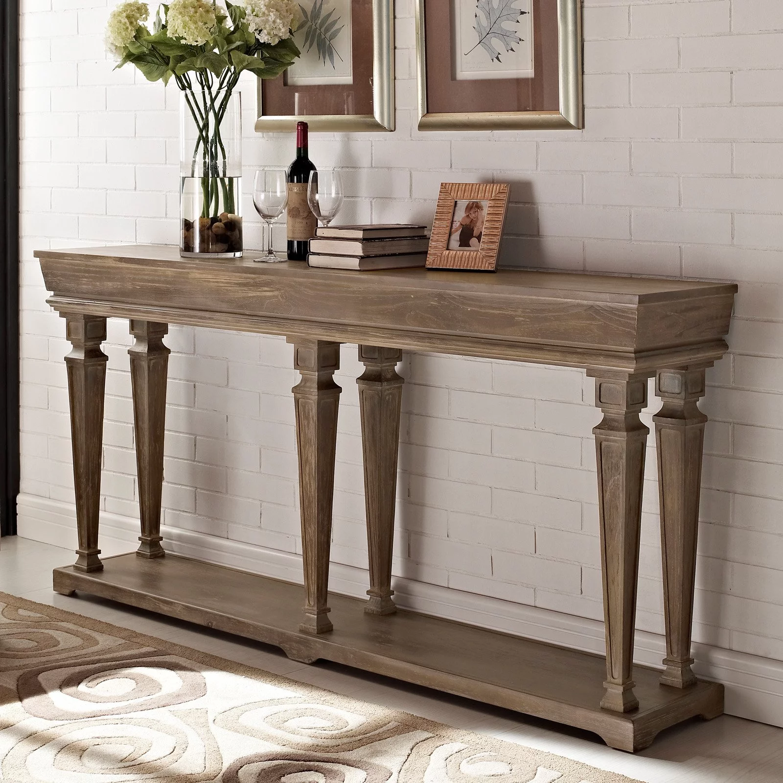 Benjamin Long Console Table, Weathered Driftwood