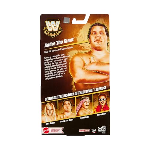 Mattel WWE André Le Géant Elite Legend Collection Articulated Figure, Interchangeable Hands & Accessories, Truefx Technology, 25 Joints, Collectable, Children's Toy, Ages 3 and Above, HVF56