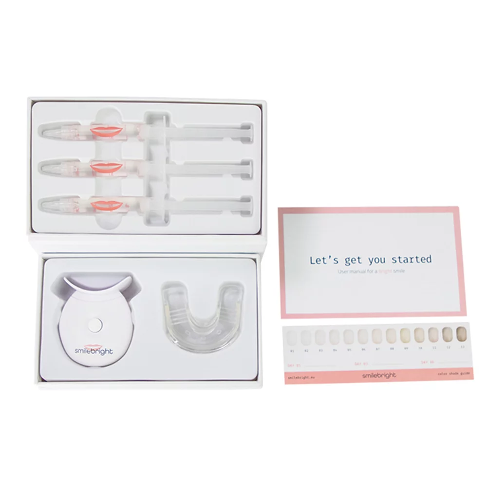 SmileBright 35% Carbamide Peroxide Teeth Whitening Kit w/ Light Tray, Strong Teeth Whitening Gel Coffee Tea Smoking Stain Removal