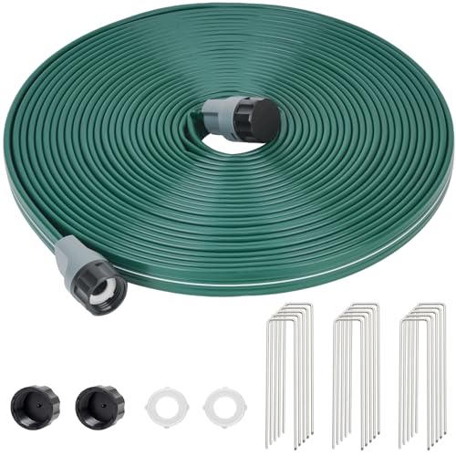 Sprinkler Soaker Hose 50ft for Garden Lawn, Watering Pipe with Holes, High-Efficiency Water-Saving Garden Irrigation System, Drip Hose Sprinkler