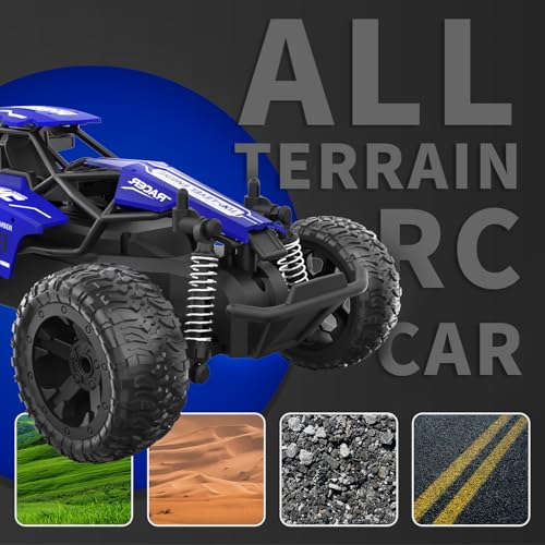 Carox Remote Control Car, 2.4GHz 25KM/H High Speed RC Car, 1:16 Off-Road Monster Truck with LED Lights and 1800mAh Rechargeable Battery – Ideal Gift for Boys 6+