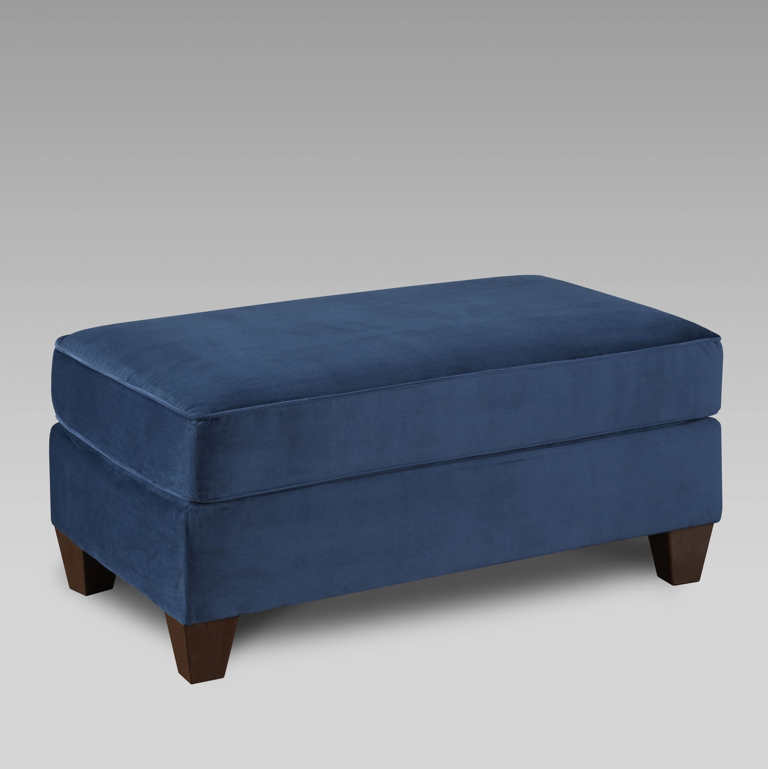Roundhill Furniture Camero Fabric Pillowback Armchair with Ottoman Set, Fabric, Navy Blue
