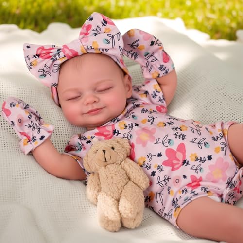 BABESIDE Reborn Baby Dolls Silicone Full Body - Skylar, 17-Inch Lifelike Realistic-Newborn Dolls Vinyl Real Life Baby Doll Girl with Gift Box for Cuddling, Role Playing and Collection