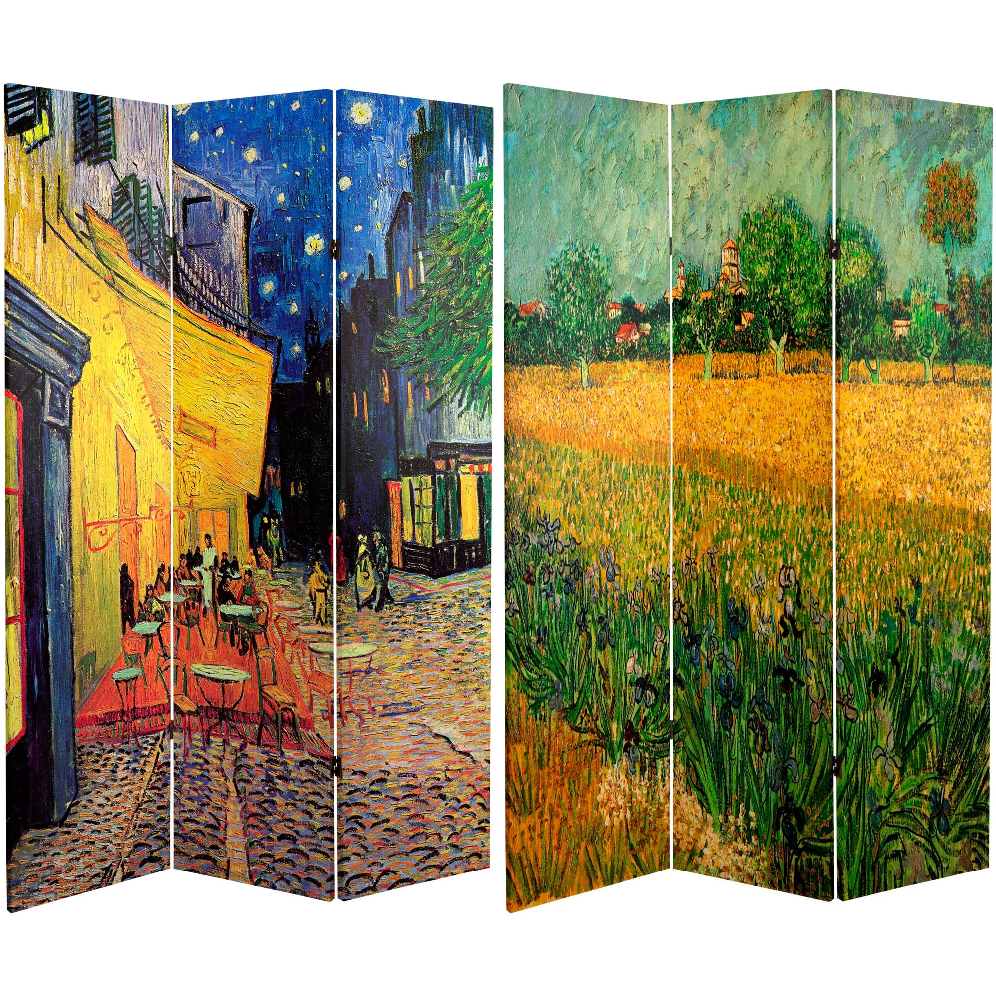 Oriental Furniture 6 ft. Tall Van Gogh CafÃÃÂ© Canvas Room Divider - 3 Panel