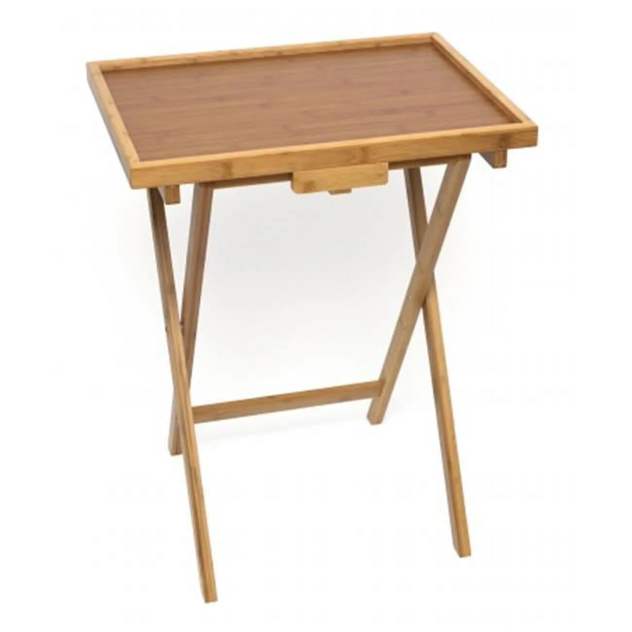 Lipper International Snack Table with Lip, Set of Two, Bamboo