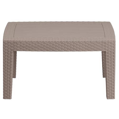 Flash Furniture Seneca Light Gray Faux Rattan Coffee Table