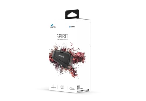 Cardo Spirit HD Motorcycle Bluetooth Communication Headset - Black, Single Pack