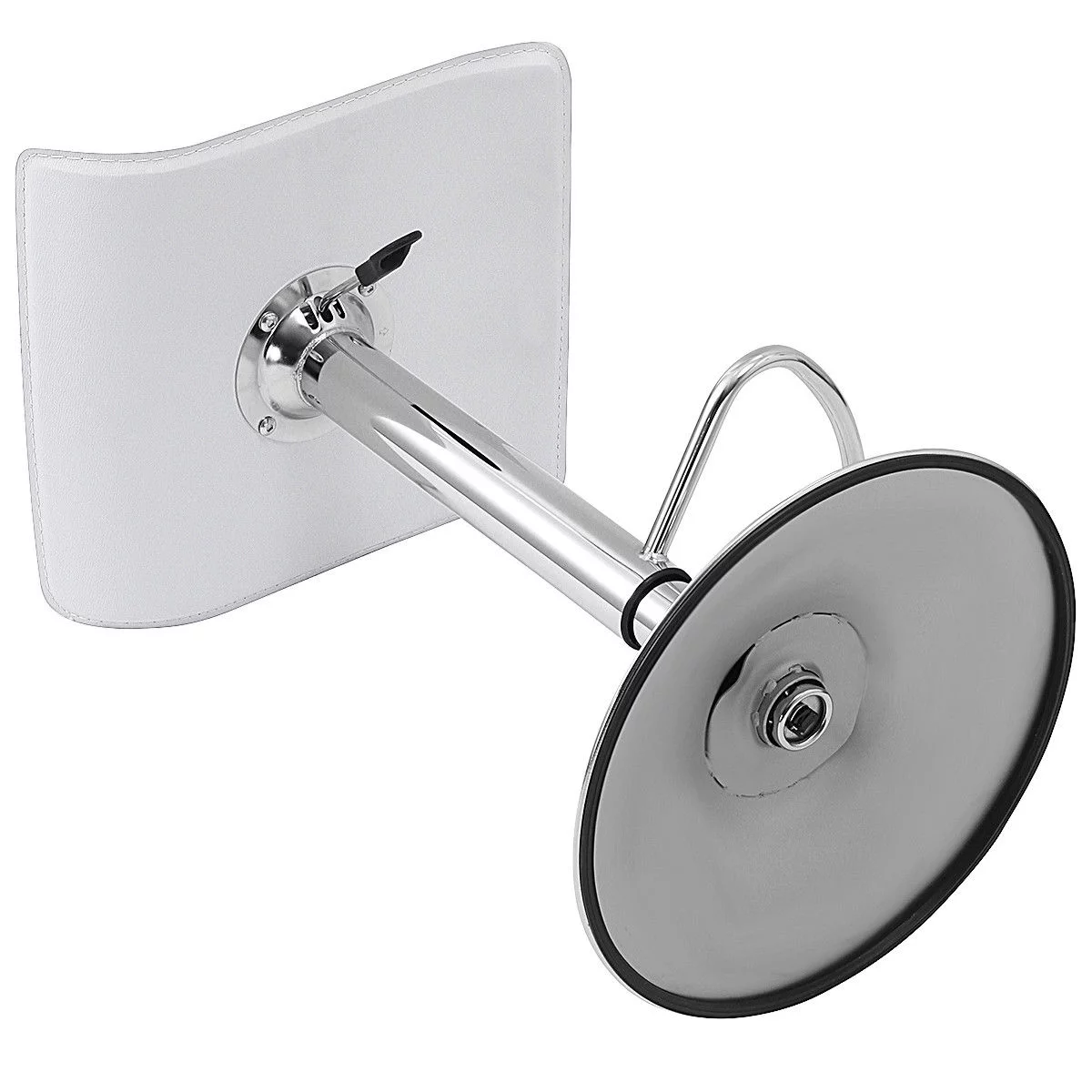 Costway Set of 2 Swivel Bar Stools Adjustable PU Leather Backless Dining Chair White Low Back