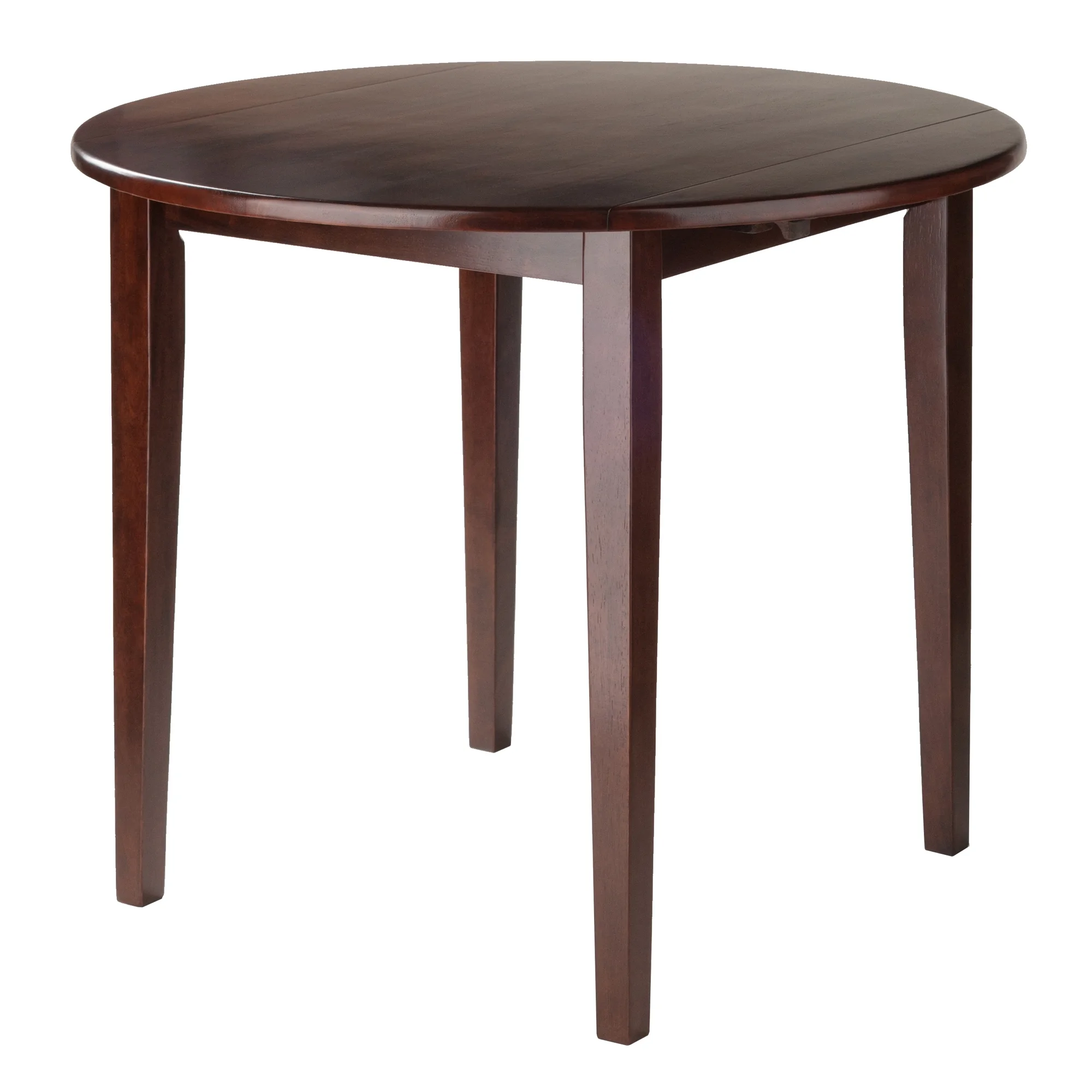 Winsome Wood Clayton Round Drop Leaf Dining Table, Walnut Finish
