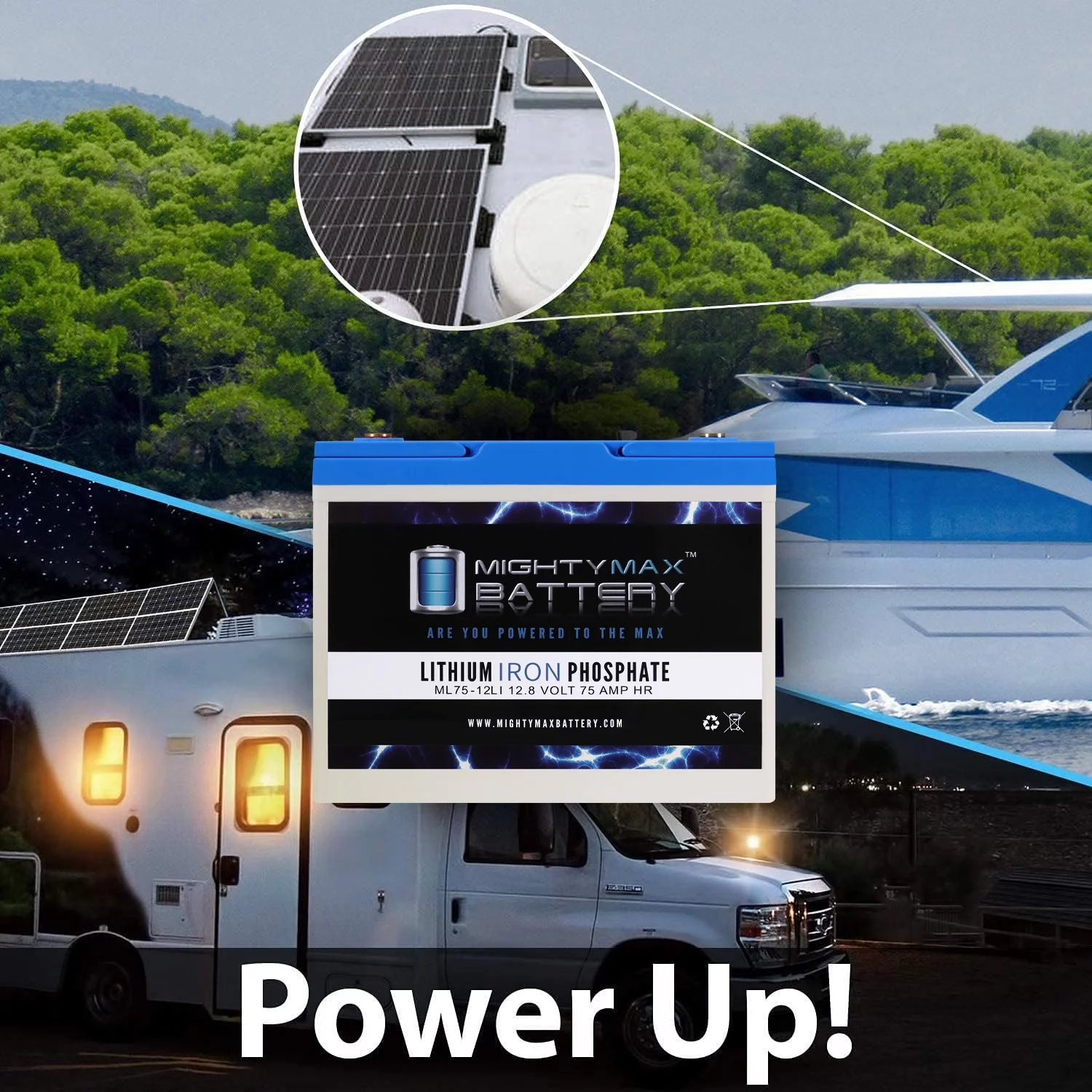 12V 75AH Lithium Replacement Battery compatible with Quantum Rehab Q6 Edge Z - 4 Pack