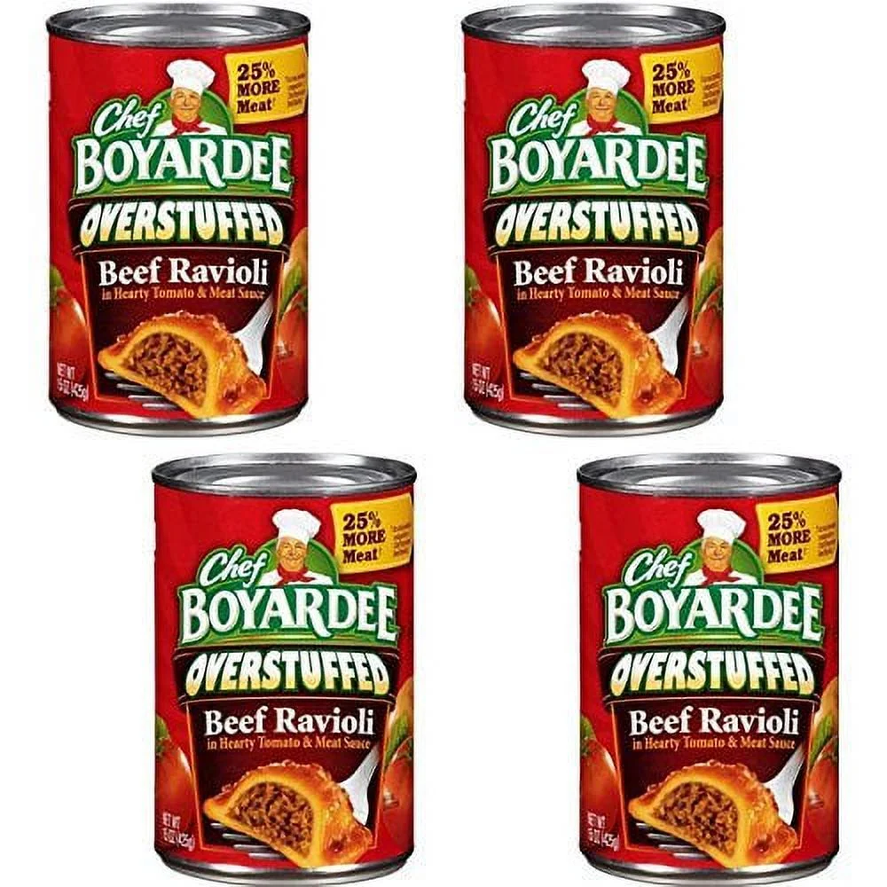 Chef Boyardee Overstuffed Beef Ravioli, 15 Oz (Pack Of 4)
