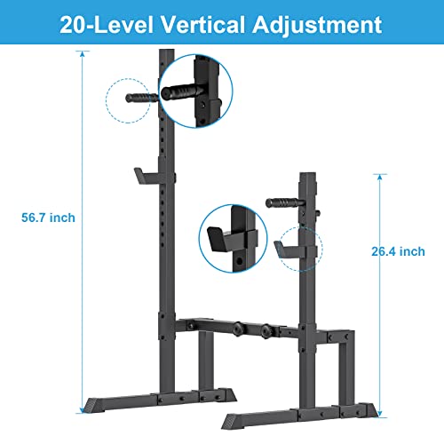 Uboway Barbell Rack Squat Stand Adjustable Bench Press Rack 550LBS Max Load Multi-Function Weight Lifting Home Gym Fitness
