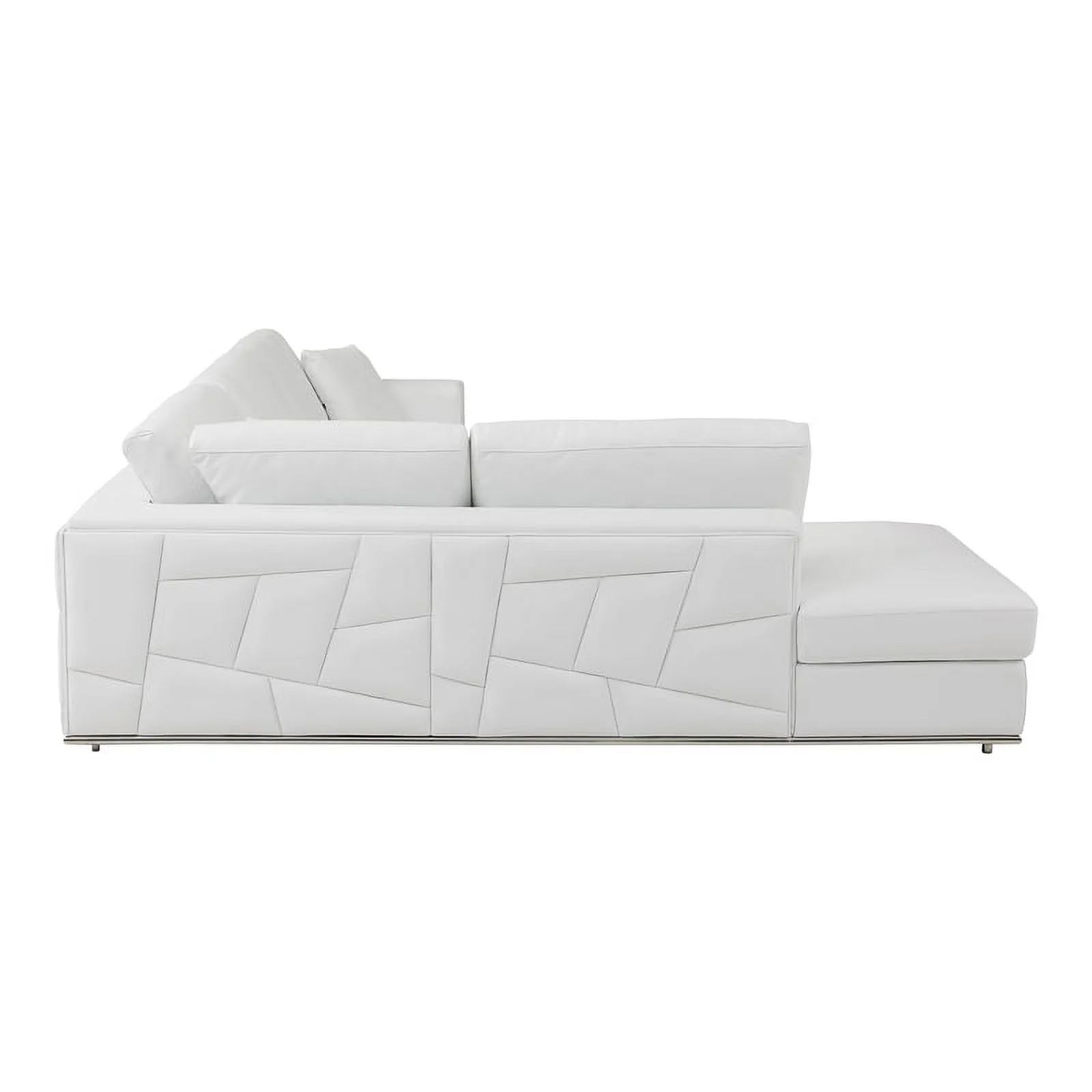 Titan Furnishings Transitional Italian Top Grain Leather Sectional White