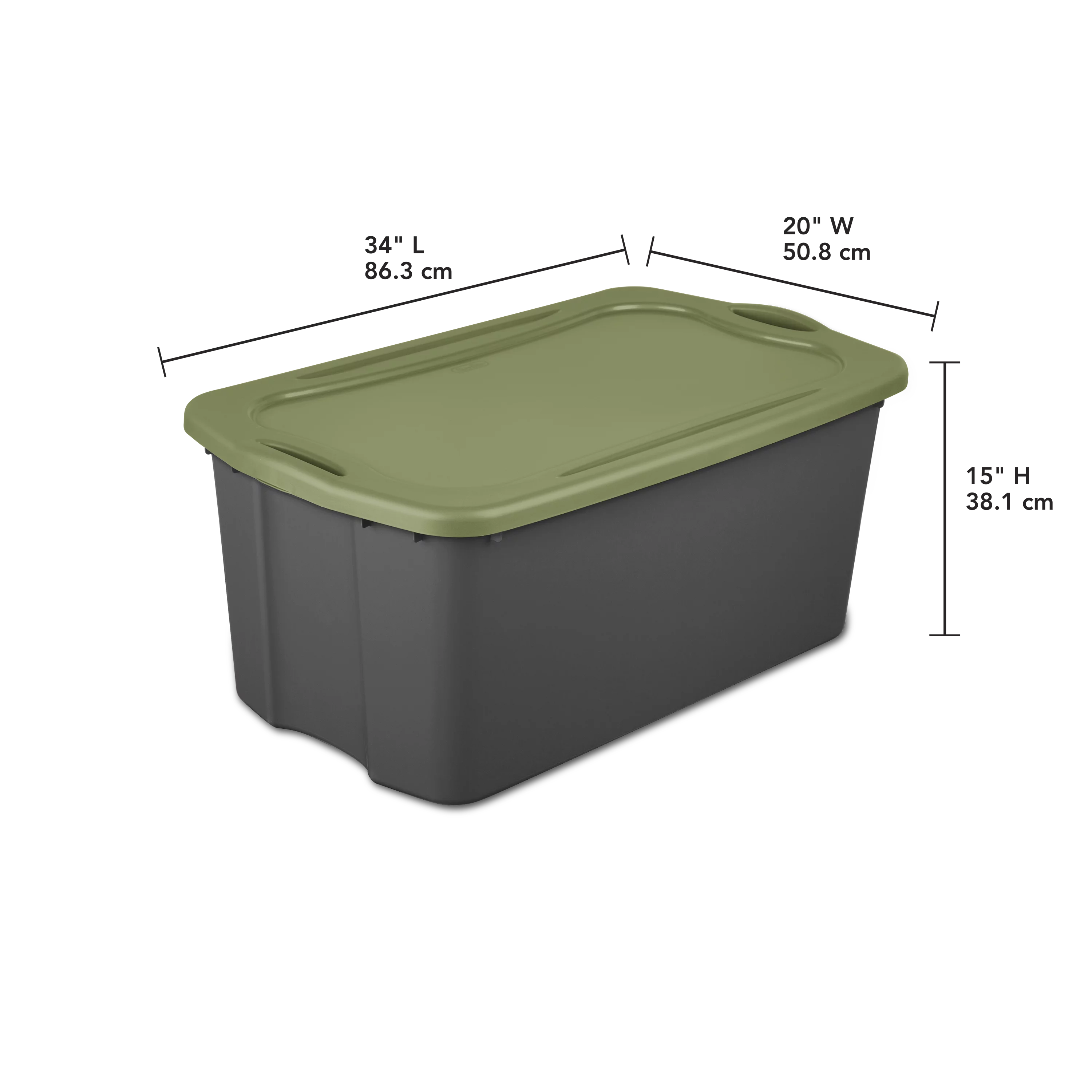 Sterilite 30 Gal. EZ Carry Plastic, Flat Gray/Sage Legume, Set of 4