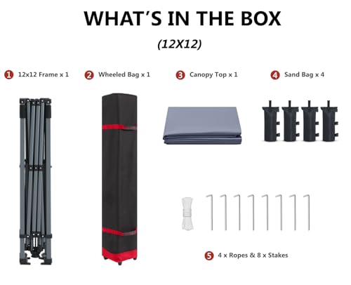 ABCCANOPY Pop Up Canopy - Outdoor Patio Portable Canopy Tent Heavy Duty for Backyard and Deck with 4 Sandbags(White, 10x10)