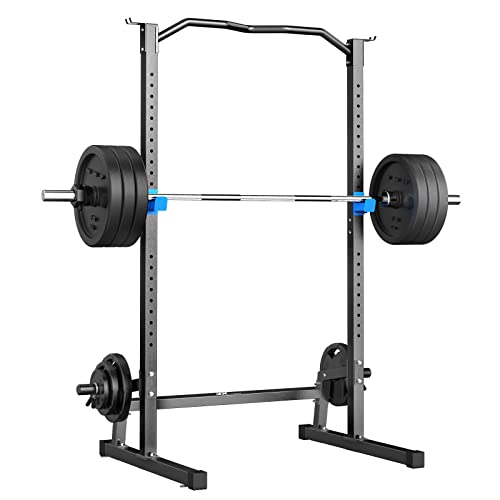 JX FITNESS Squat Rack Cage with Pull Up Bar,Adjustable Power Rack Cage Exercise Squat Stand with Barbell Holder,Weight Lifting Workout Station for Home Gym