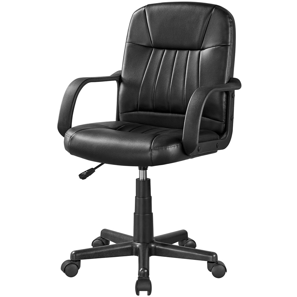 Yaheetech Adjustable Office Chair Swivel Chair Executive Artificial Leather Computer Chair 360°Rolling with wheels Ergonomic Essential Desk Chair with armrest