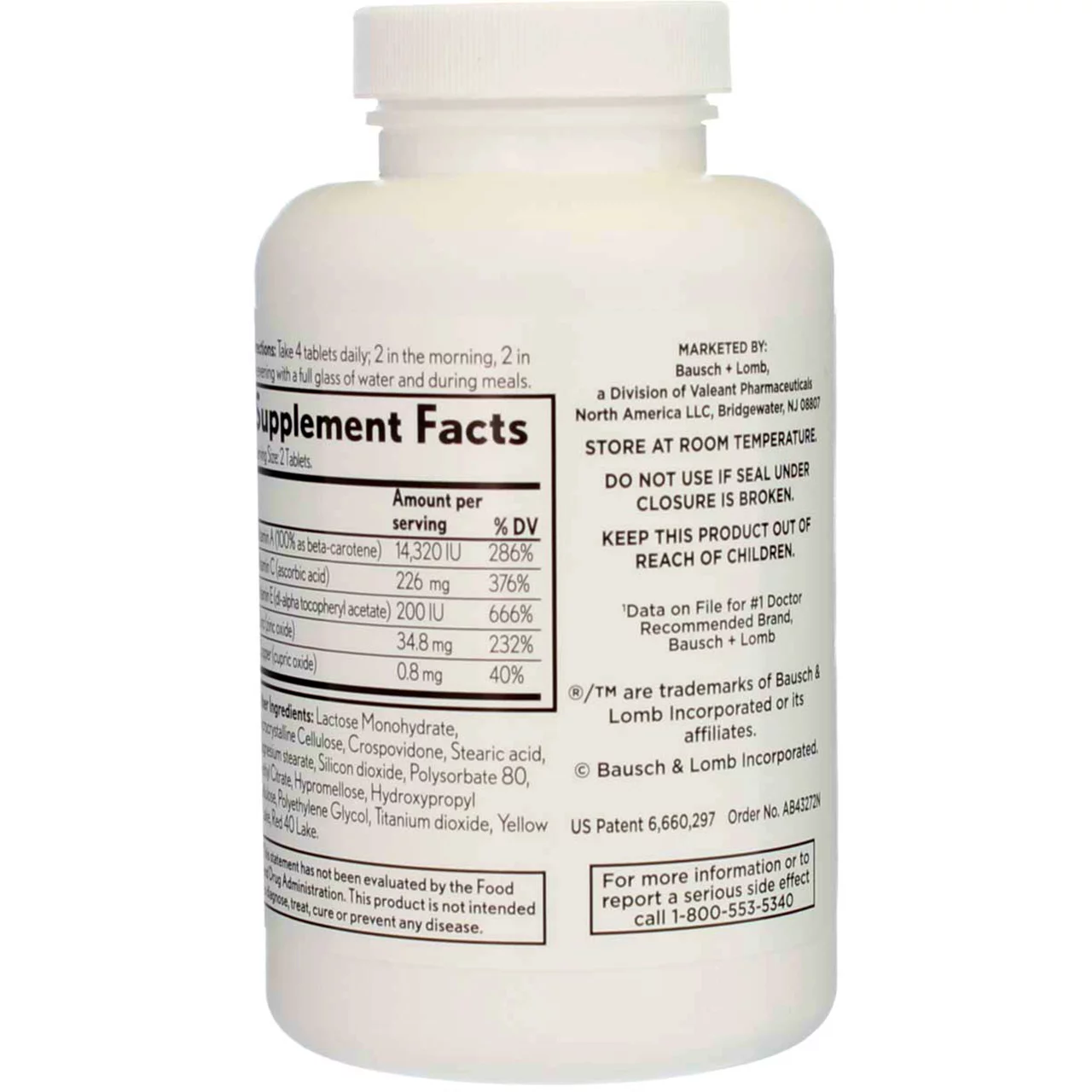 Bausch & Lomb Ocuvite PreserVision Tablets 240 Tablets (Pack of 2)