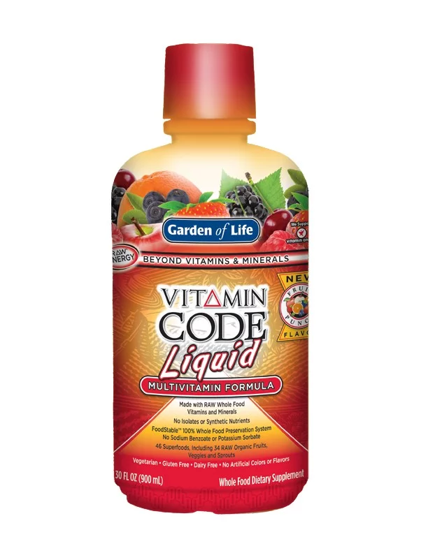 Garden of Life Vitamin Code Liquid, Fruit Punch, 30 Oz