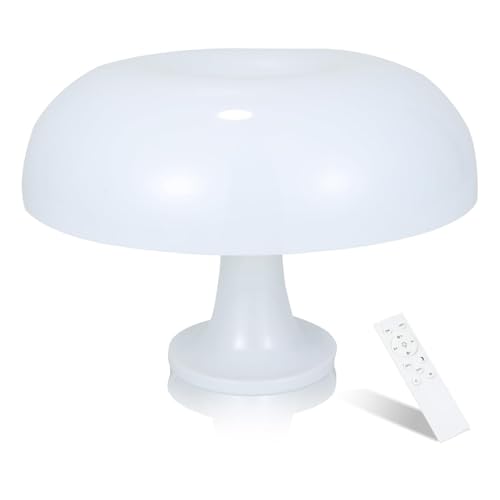 Orange Mushroom Table Lamp, Dimmable with 3 Lighting Settings, Retro Mushroom Shade Shaped Desk Lamp, Suitable for Bedroom, Living Room, Perfect for Aesthetic Mid Century Modern Decor