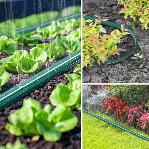 Passionbility Soaker Sprinklers Hose 50ft 2 pack, Garden Drip Soaker Watering Premium Flexible Irrigation Hose, High-Efficiency Water-Saving with Stakes