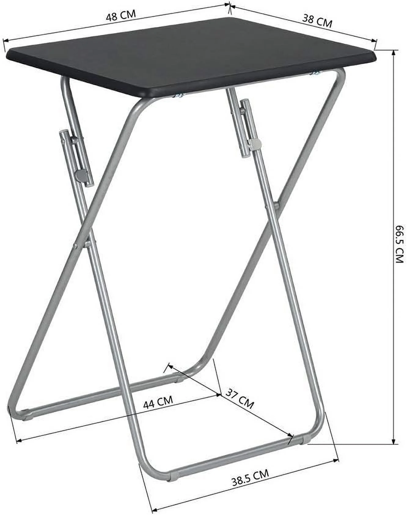 xrboomlife Folding Notebook Laptop Table No Assembly Required Desk Saves Spaces for Small Rooms  X-Shaped Metal Frame TV Tray Sofa  for Living Room Bedroom Study  Black  100 PC Only