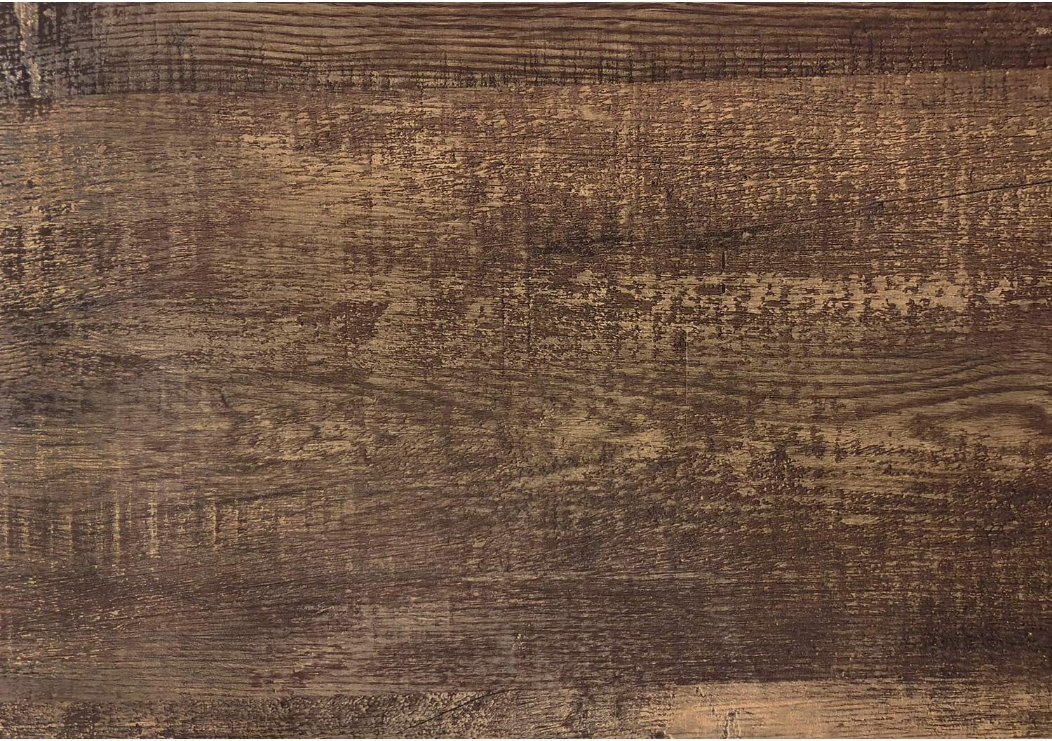 BROWN RECLAIMED WOOD-LOOK/BLACK/DRAWER ACCENT, END, SNACK TABLE