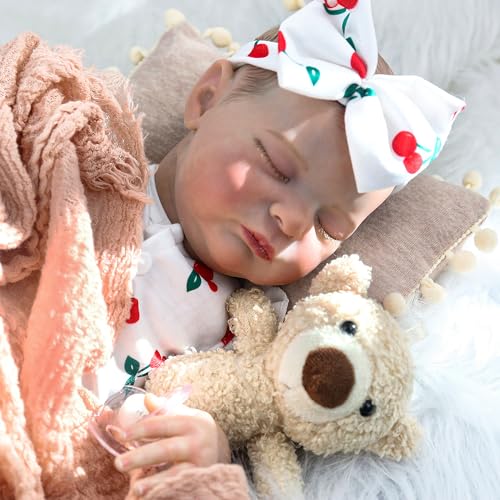 Reborn Baby Dolls - 20 Inch Lifelike Newborn Baby Doll, Realistic Baby Doll with Advanced Painted Veins, Look Real Sleeping Girl Baby with Soft Cloth Body for Kid Age 3+ Laura