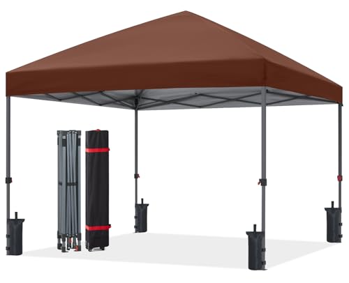 ABCCANOPY Pop Up Canopy - Outdoor Patio Portable Canopy Tent Heavy Duty for Backyard and Deck with 4 Sandbags(White, 10x10)