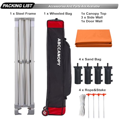 ABCCANOPY Easy Pop Up Canopy Tent with Sidewalls 10x10 Commercial -Series, White