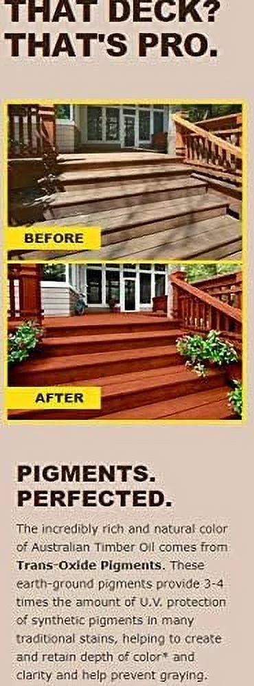 Cabot 140.0003458.007 Australian Timber Oil Stain, 1 Gallon, Honey Teak