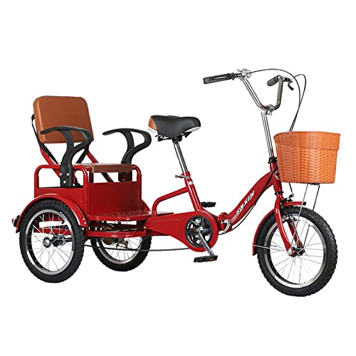 Outroad Adult Tricycle, 16 inch Cruiser Trike, Foldable Bicycle for Elderly 3 Wheel Bikes with Back,Cargo Basket and Comfortable Seat for Seniors, Women, Men for Shopping Picnic Outdoor Sports