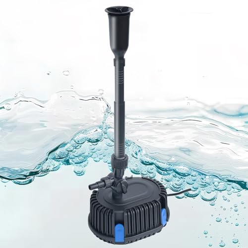 Pond Filter with Pump Fountain Kits, Submersible Pump Pond Fountain Koi Pond Filters for Outdoor Pond,3 Water Patterns Decoration Garden Pond Landscape,400GPH 110V Corded Electric
