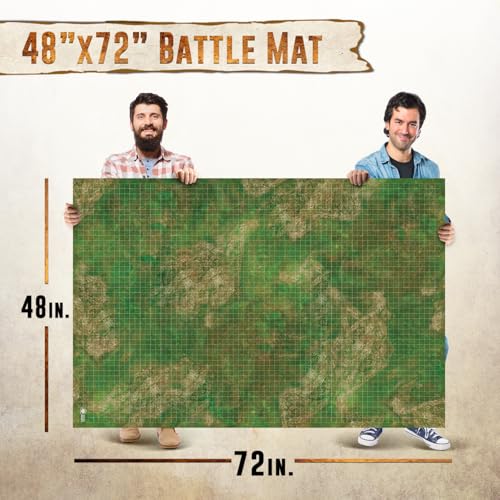 Battle Game Mat - 48x48 - Dungeons Tabletop Dragons Dice Role Playing Map - Wargaming RPG Warfare 40k Flames War - Reusable Miniature Figure Board Games - Warhammer Gaming Vinyl Mat