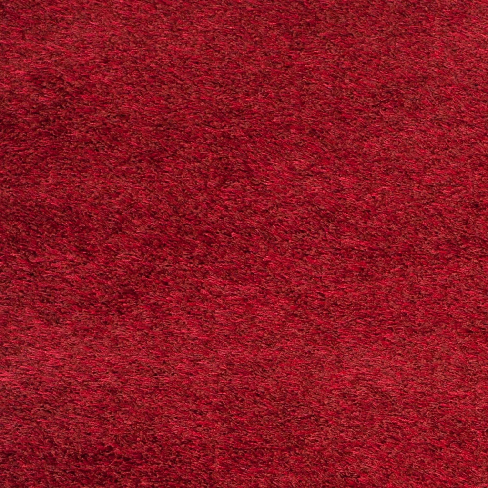 SAFAVIEH Charlotte Solid Plush Shag Area Rug, Red, 5'1