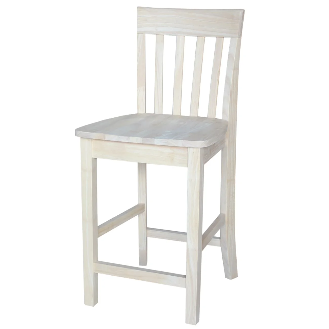 Unfinished Solid Parawood Slatback Stool up to 44
