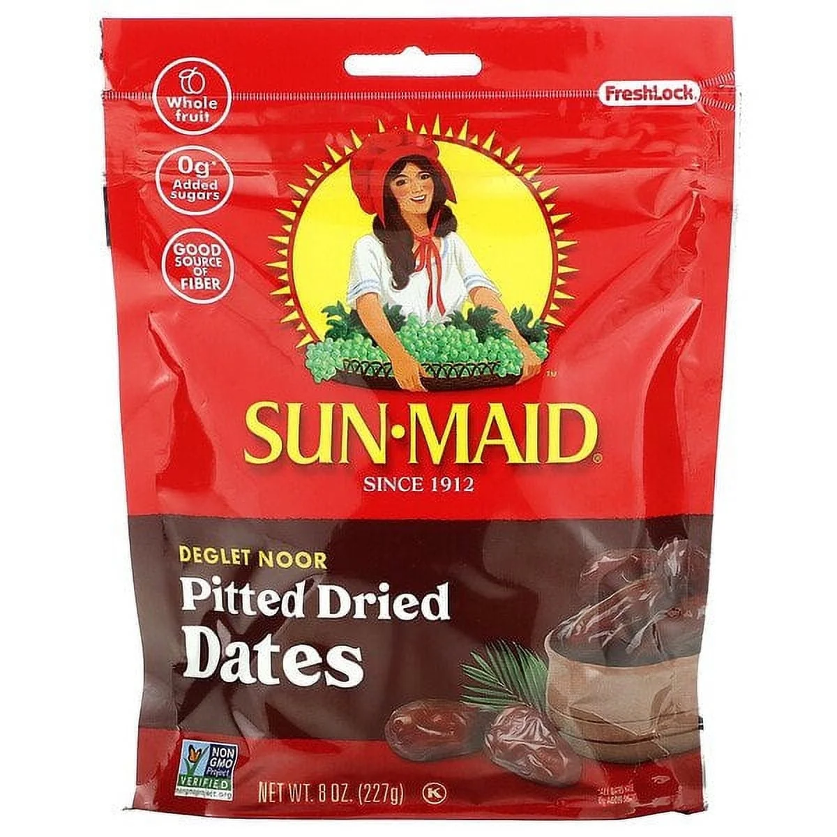 Sun-Maid, Deglet Noor Pitted Dried Dates, 8 oz Pack of 3