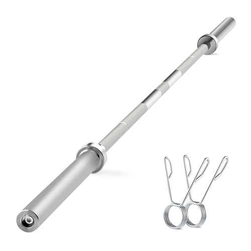 PayLessHere Barbell 7Ft Olympic Barbell 700lbs Capacity Solid Chrome BarBell Bar for Strength Training, Weightlifting, and Powerlifting(2Inch Diameter)