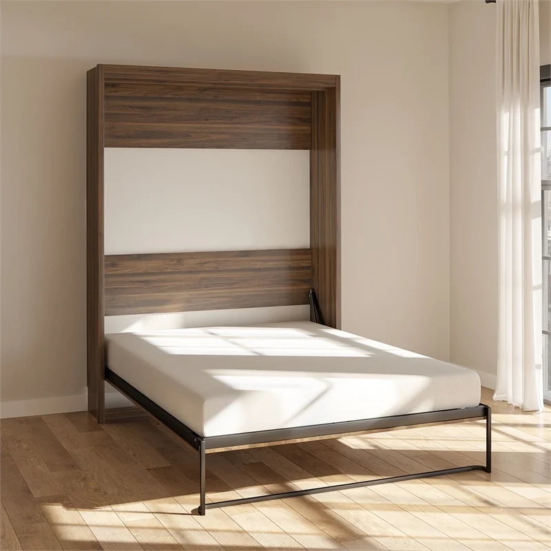 Bowery Hill Transitional Engineered Wood Brown Full Murphy Wall Bed
