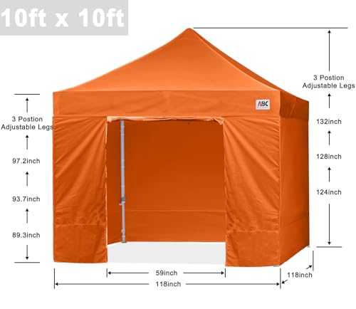 ABCCANOPY Easy Pop Up Canopy Tent with Sidewalls 10x10 Commercial -Series, White