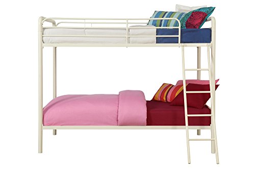 DHP Twin-Over-Futon Convertible Couch and Bed with Metal Frame, Ladder and Guardrails - Black