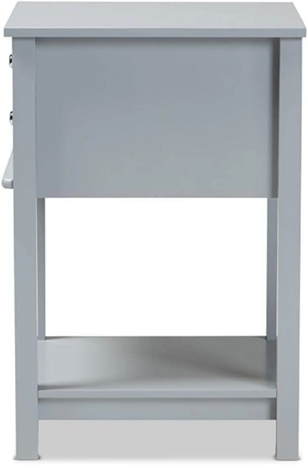 Willow Light Grey Finished 2-Drawer Wood End Table