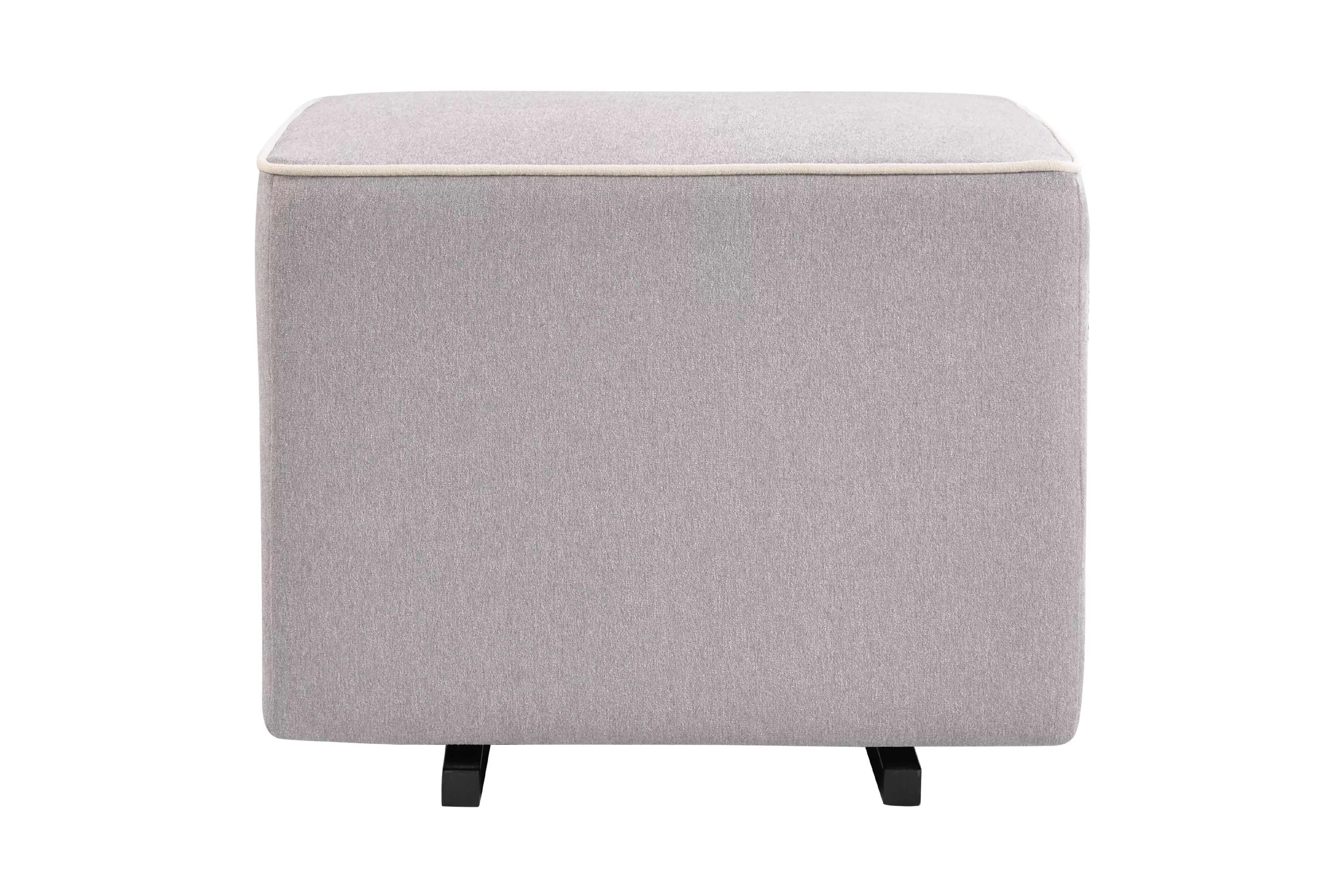 Davinci Universal Gliding Ottoman in Grey Finish with Cream Piping