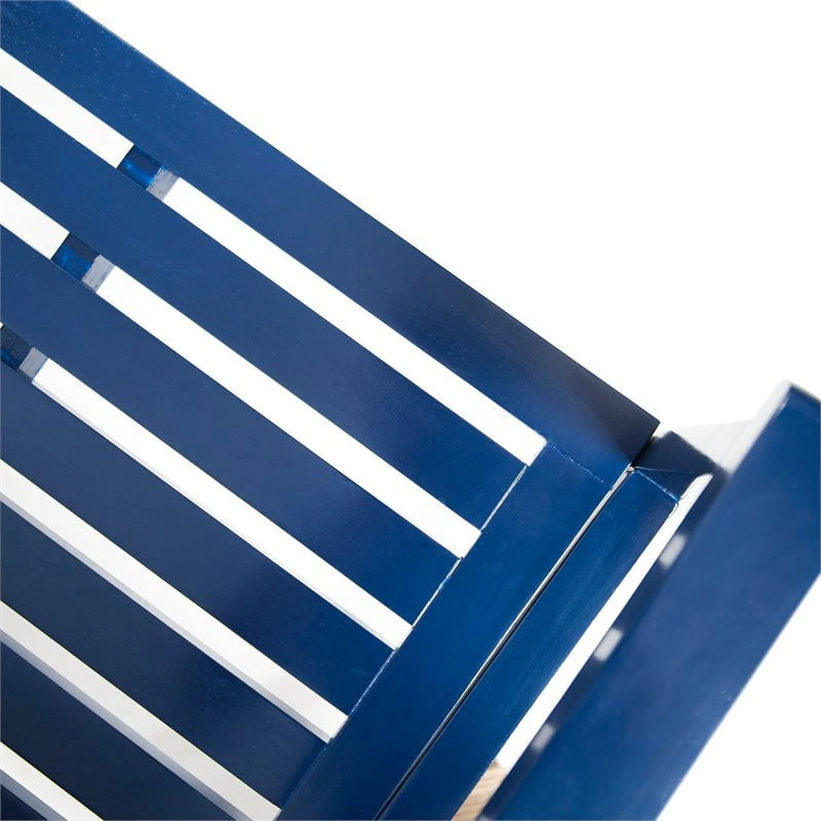 Noble House Loja Modern Outdoor Acacia Wood Bench in Navy Blue Finish