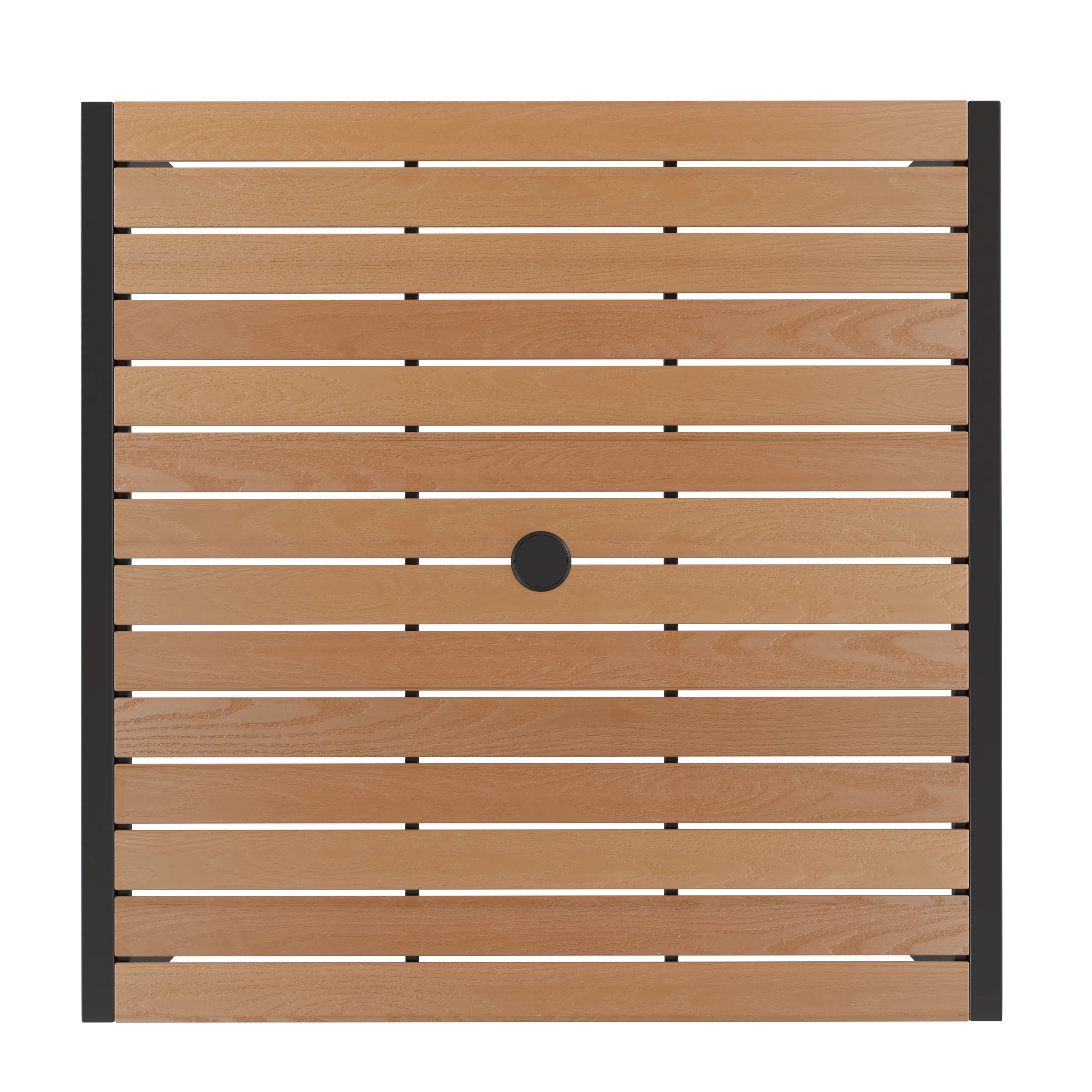 Flash Furniture Lark Series 5-Piece Steel/Aluminum Teak Patio Table and Chair Set, Red