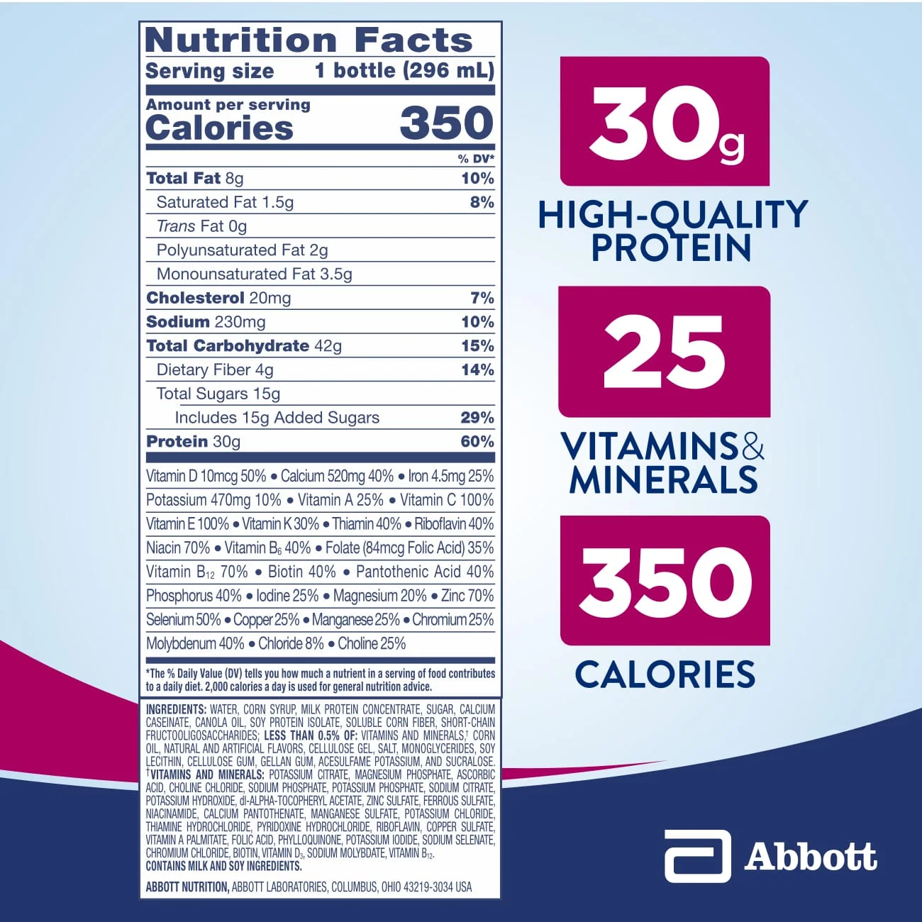 Ensure COMPLETE Nutrition Shake, 30G Protein, Vanilla, 10 fl oz, 4 Count