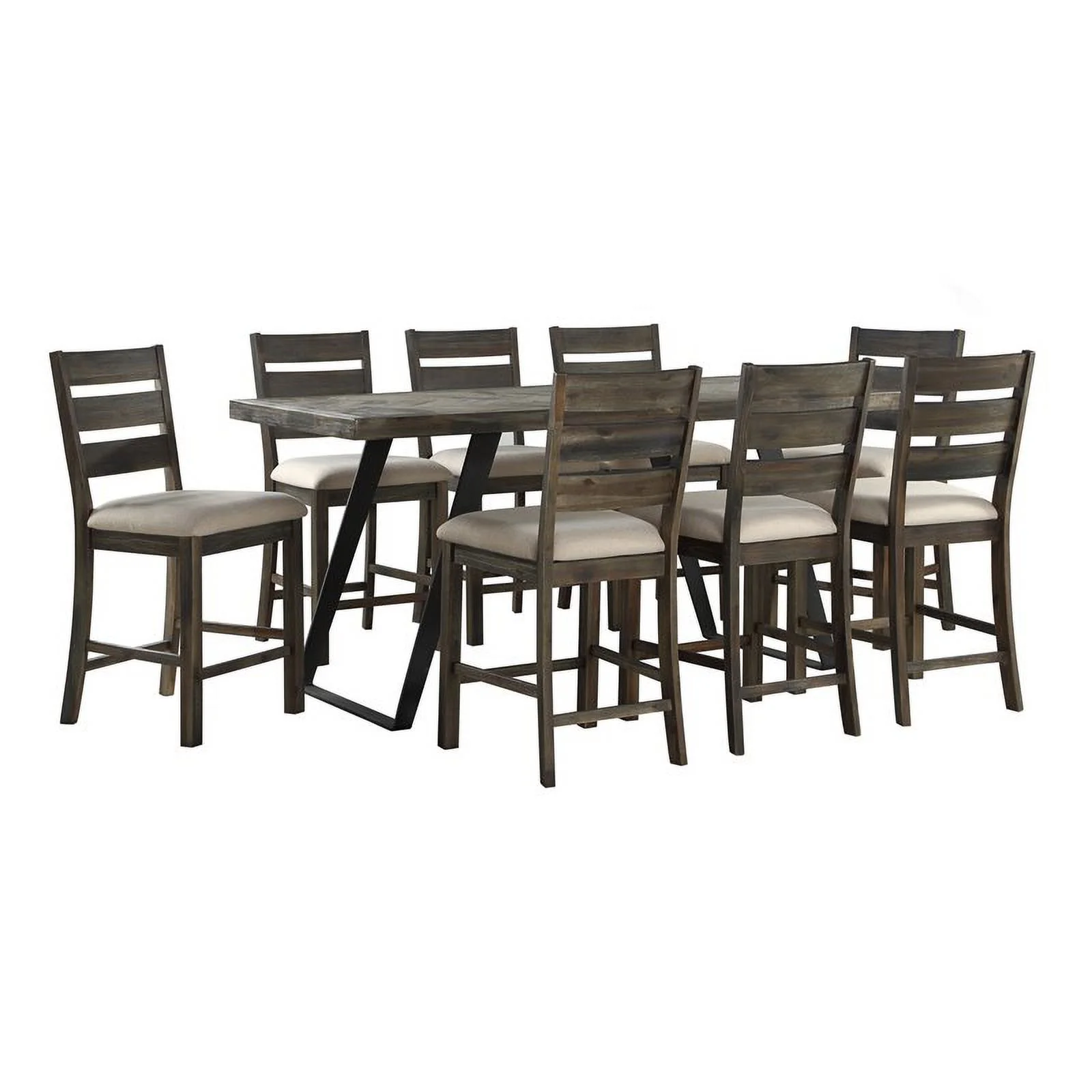 Pemberly Row Aspen Court Wood Herringbone Counter Height Dining Table